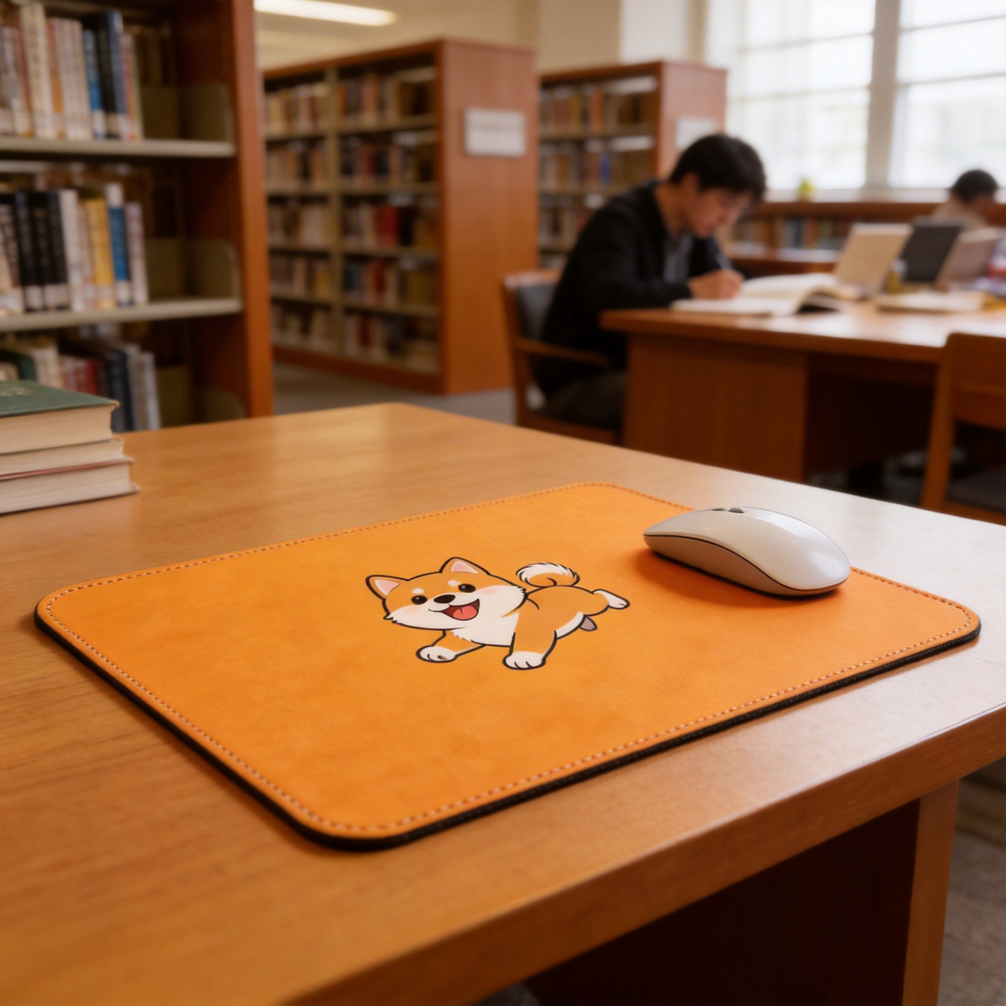 Shiba Inu Leather Desk Mat – A Playful Touch for Your Workspace