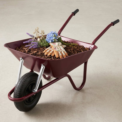 Garden Statement | Steel Utility Cart | Gift-Ready Burgundy Finish