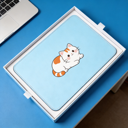 Adorable Cat Design | Leather Material | Cute Workspace Accessory | Perfect for Cat Lovers | Fun and Playful Vibe | Ideal for Any Desk Setup