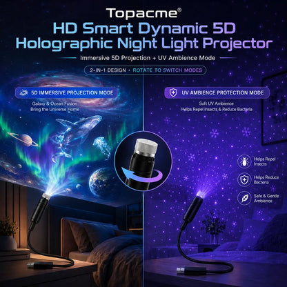 Topacme® 🍎Night Light Projector - Smart Holographic Star Projector