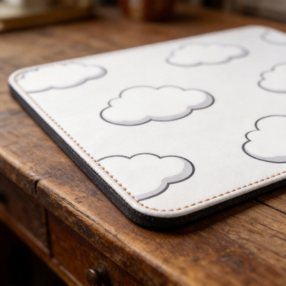 Cloud-Inspired Desk Mat | Soft Leather | Relaxing Workspace | For Dreamers | Light and Airy | Ideal for Home Offices
