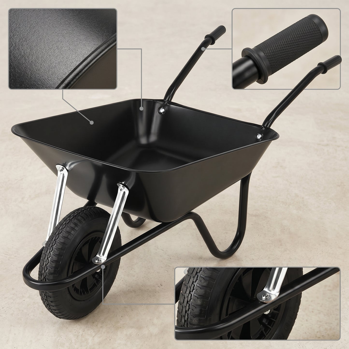 Garden Essential | Steel Yard Cart | Gift-Ready Black Finish