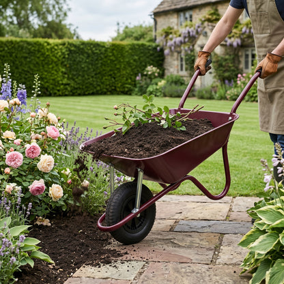 Garden Statement | Steel Utility Cart | Gift-Ready Burgundy Finish