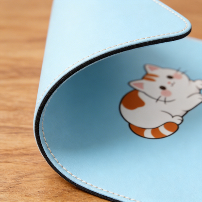 Adorable Cat Design | Leather Material | Cute Workspace Accessory | Perfect for Cat Lovers | Fun and Playful Vibe | Ideal for Any Desk Setup