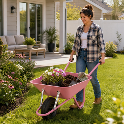 Garden Delight | Steel Utility Cart | Gift-Ready Blush Finish
