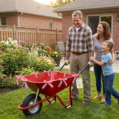 Outdoor Essential | Steel Garden Cart | Gift-Ready Red Finish