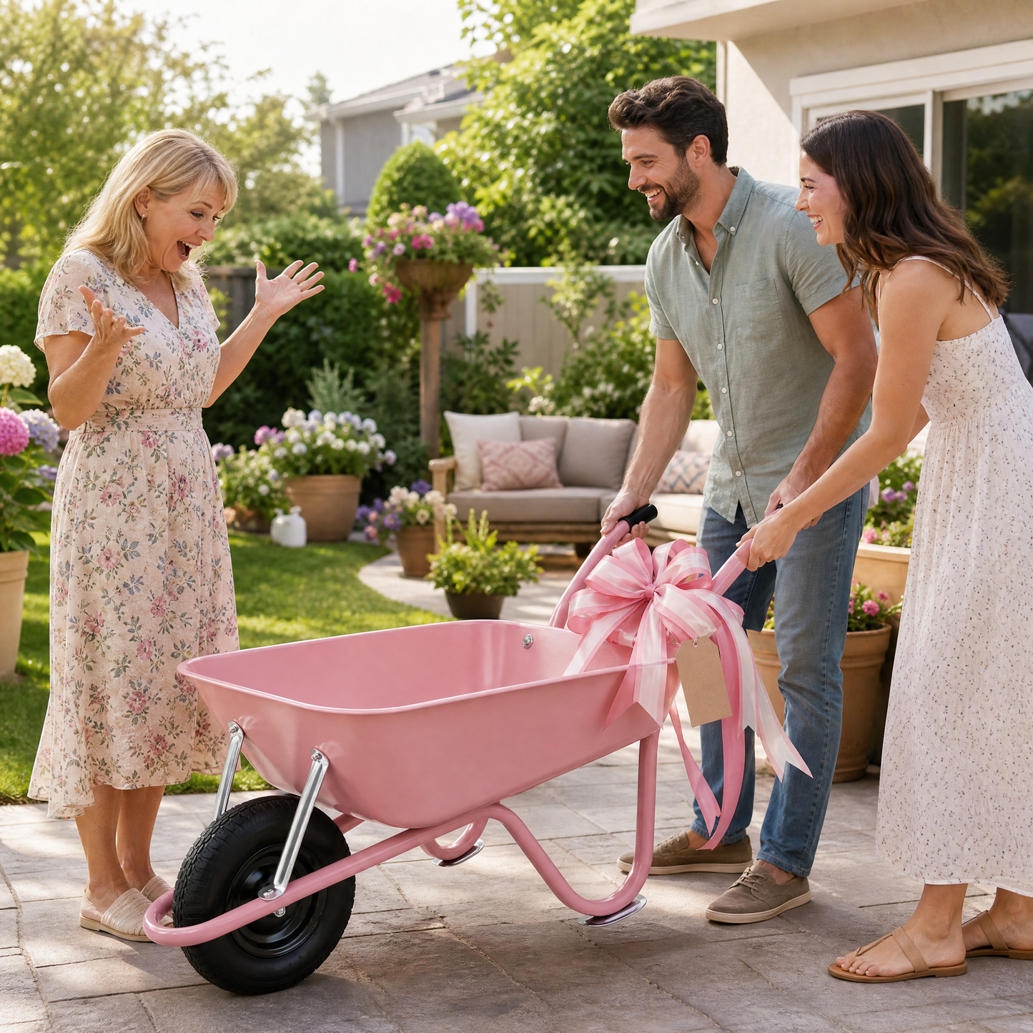 Garden Delight | Steel Utility Cart | Gift-Ready Blush Finish