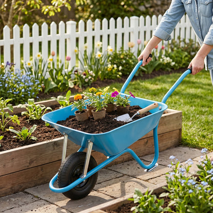 Outdoor Classic | Steel Garden Cart | Gift-Ready Ocean Blue