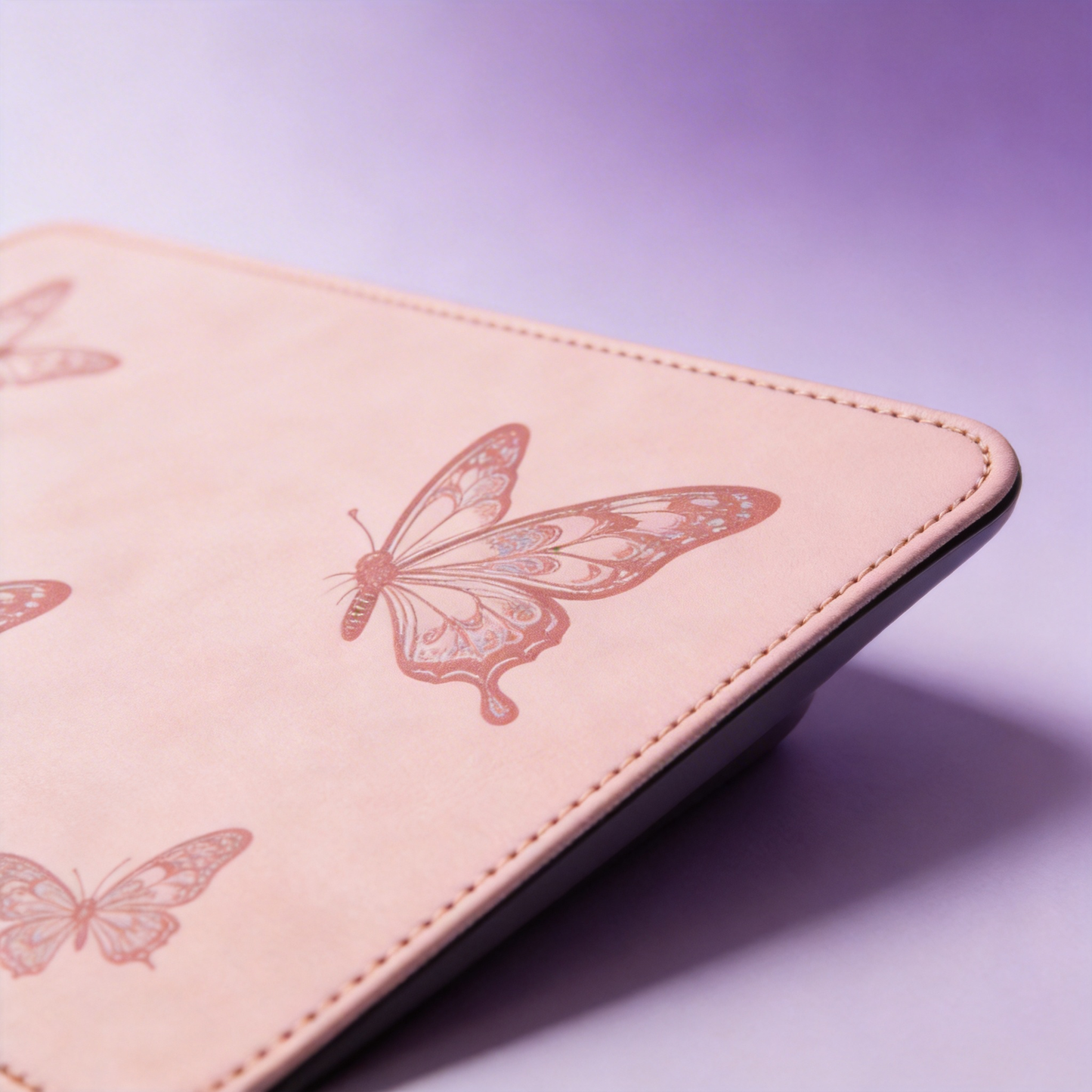 Playful Butterfly Desk Mat | Smooth Leather | Creative Workspace Decor | For Artists | Elegant Design