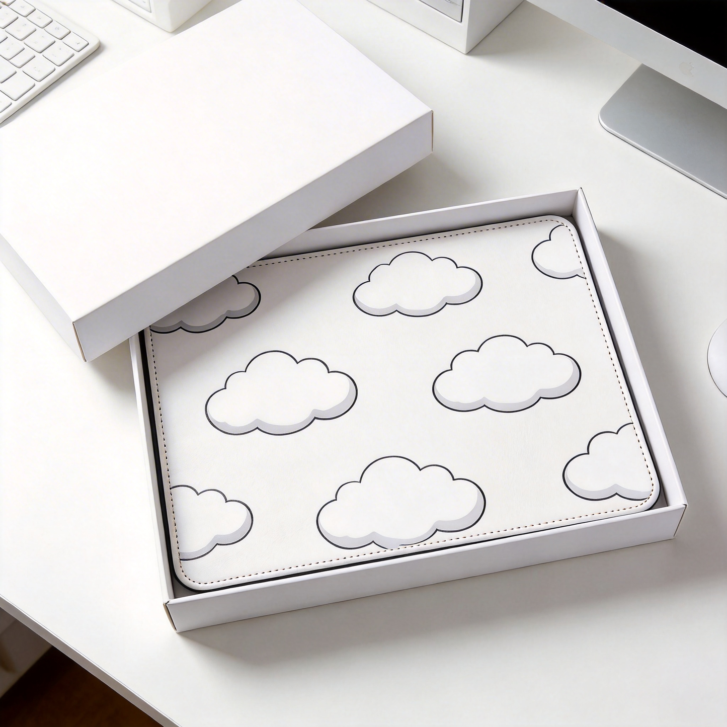 Cloud-Inspired Desk Mat | Soft Leather | Relaxing Workspace | For Dreamers | Light and Airy | Ideal for Home Offices
