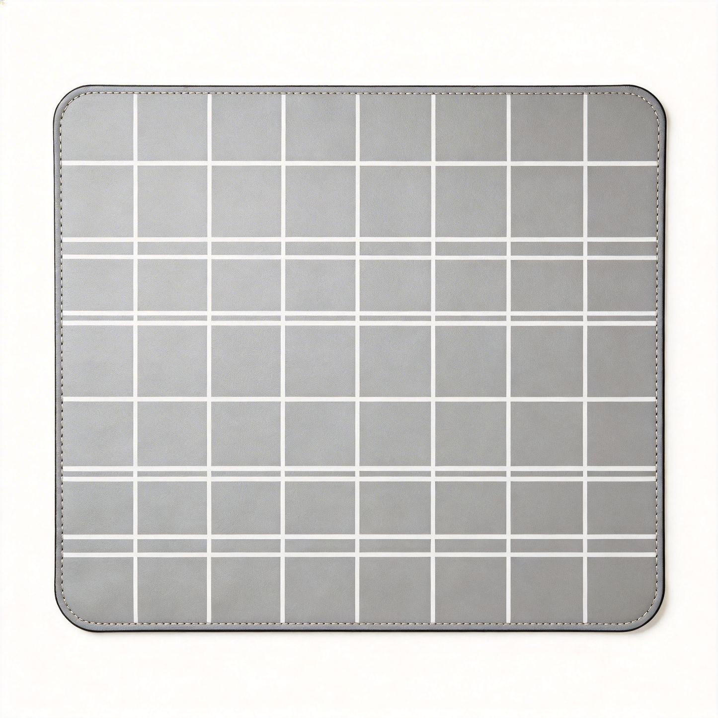 Grid Pattern Leather Desk Mat – Sleek & Functional Workspace Upgrade