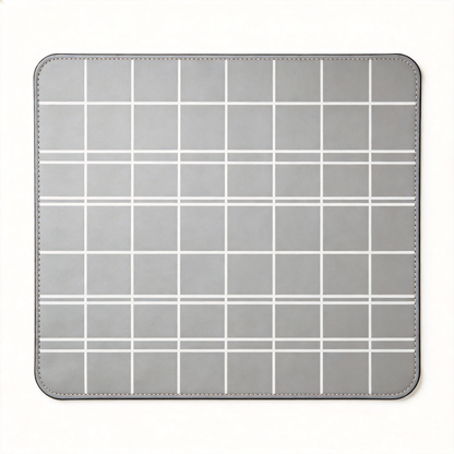 Grid Pattern Leather Desk Mat – Sleek & Functional Workspace Upgrade