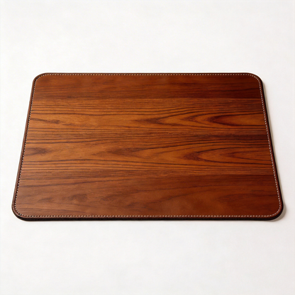 Stylish Wood Grain Desk Mat | Premium Leather | Modern Office Decor | For Professionals | Durable Design