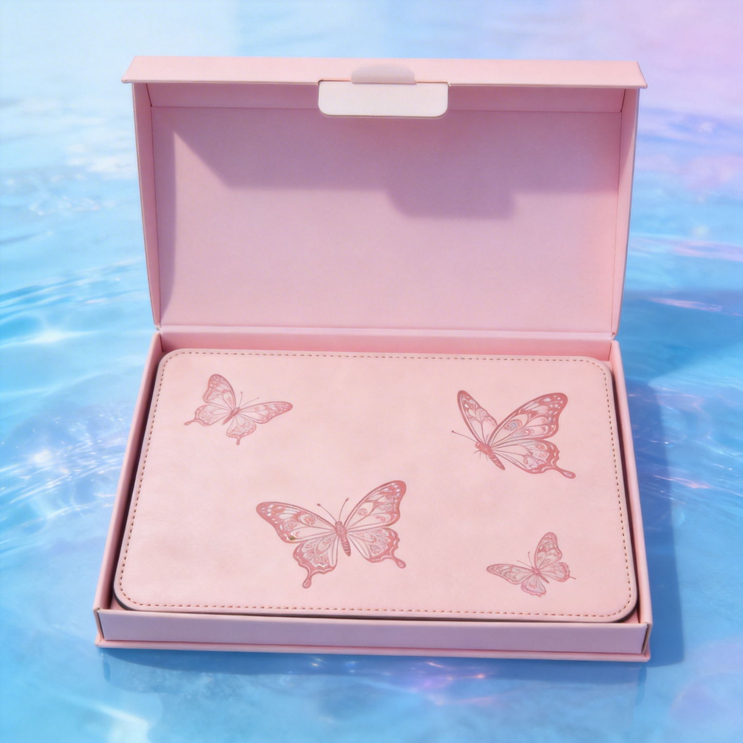 Playful Butterfly Desk Mat | Smooth Leather | Creative Workspace Decor | For Artists | Elegant Design