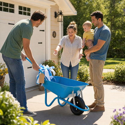 Outdoor Classic | Steel Garden Cart | Gift-Ready Ocean Blue