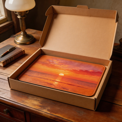 Ocean Sunset Leather Desk Mat – Bring a Calm Vibe to Your Desk