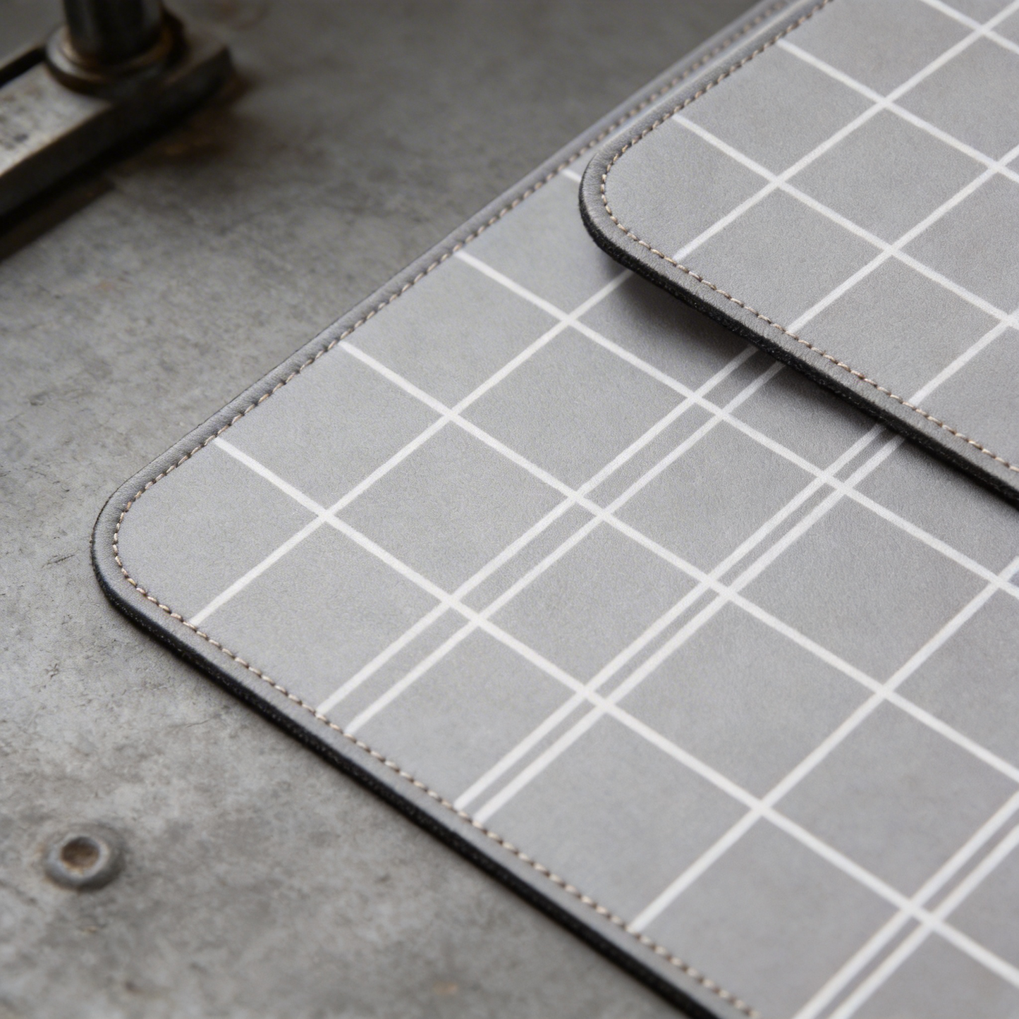 Grid Pattern Leather Desk Mat – Sleek & Functional Workspace Upgrade