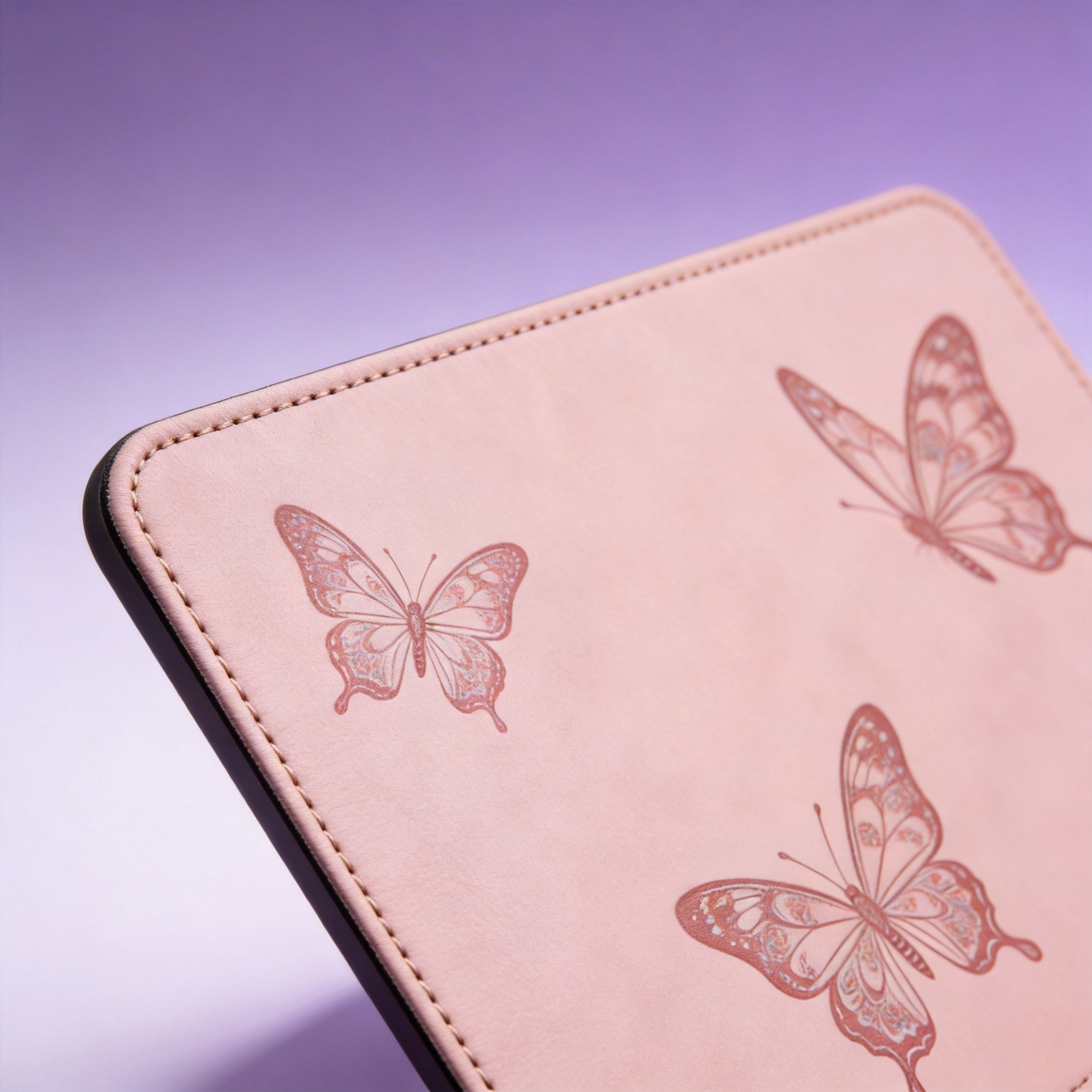 Playful Butterfly Desk Mat | Smooth Leather | Creative Workspace Decor | For Artists | Elegant Design