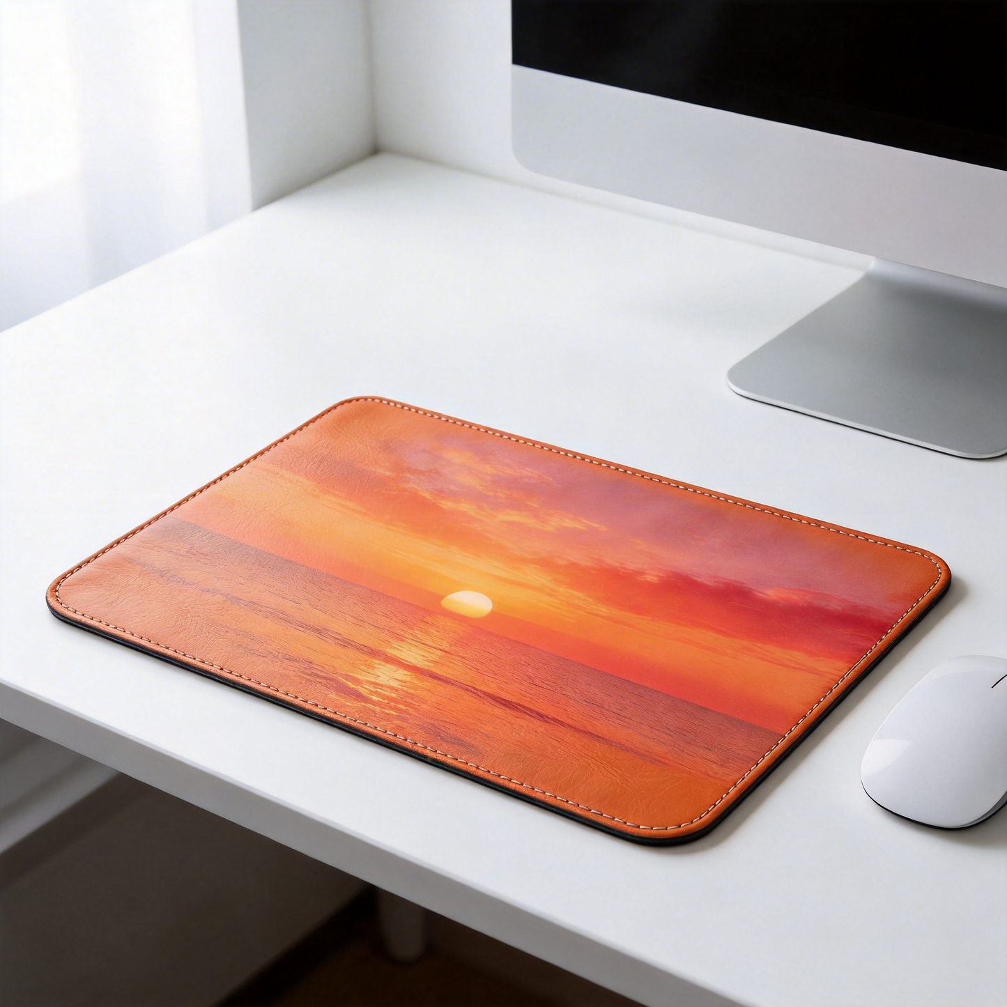 Ocean Sunset Leather Desk Mat – Bring a Calm Vibe to Your Desk
