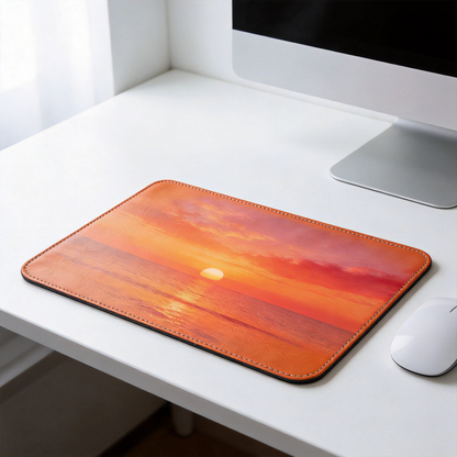 Ocean Sunset Leather Desk Mat – Bring a Calm Vibe to Your Desk