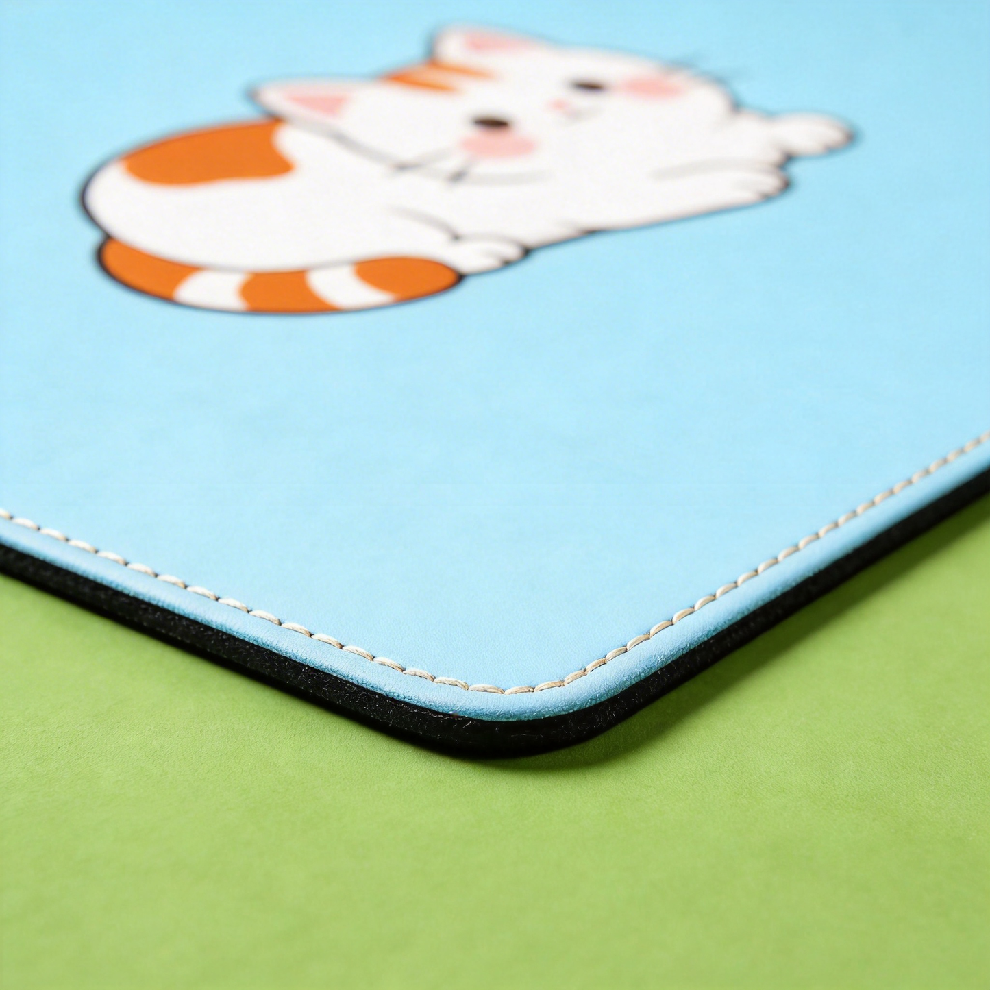 Adorable Cat Design | Leather Material | Cute Workspace Accessory | Perfect for Cat Lovers | Fun and Playful Vibe | Ideal for Any Desk Setup