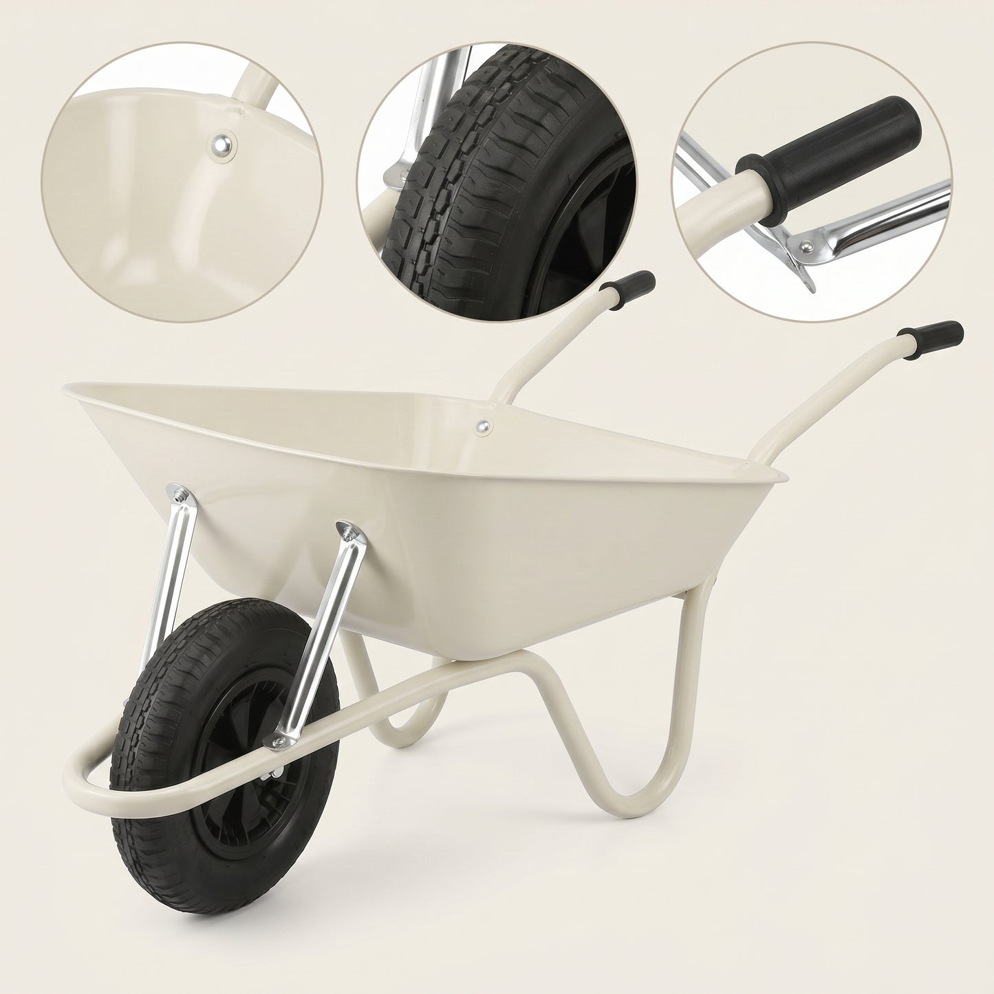 Backyard Favorite | Steel Utility Cart | Gift-Ready Ivory Finish