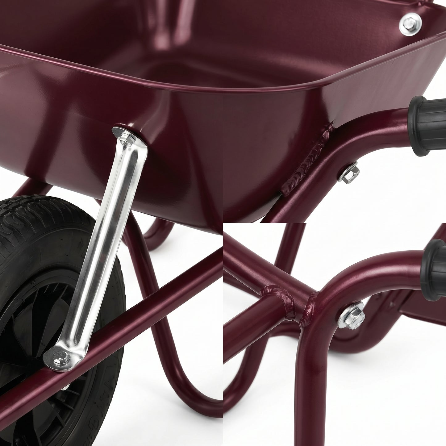 Garden Statement | Steel Utility Cart | Gift-Ready Burgundy Finish
