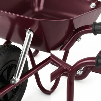 Garden Statement | Steel Utility Cart | Gift-Ready Burgundy Finish