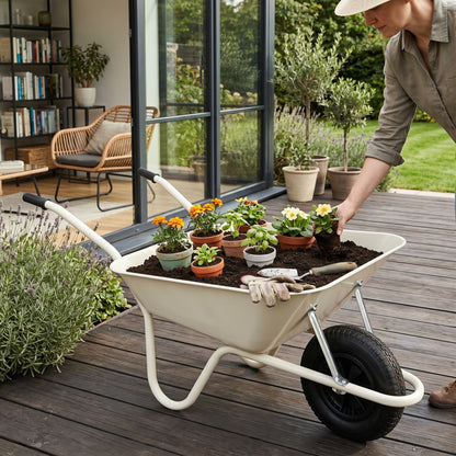 Backyard Favorite | Steel Utility Cart | Gift-Ready Ivory Finish