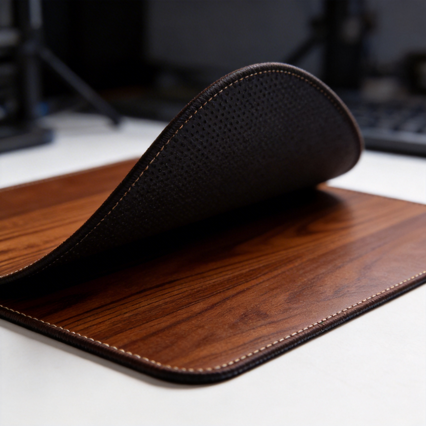 Stylish Wood Grain Desk Mat | Premium Leather | Modern Office Decor | For Professionals | Durable Design