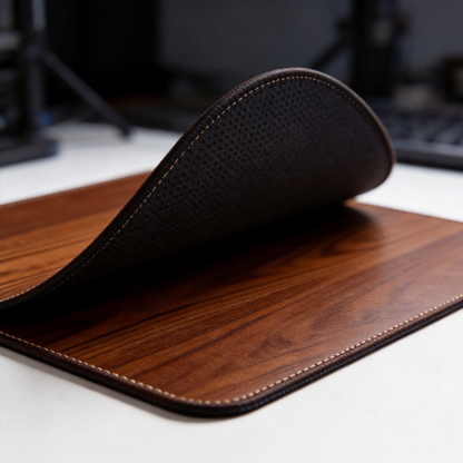 Stylish Wood Grain Desk Mat | Premium Leather | Modern Office Decor | For Professionals | Durable Design