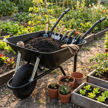 Garden Essential | Steel Yard Cart | Gift-Ready Black Finish