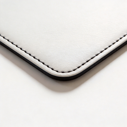 Gift-Worthy | Premium Leather | Minimalist Desk Mat | Perfect for Executives | Crisp White with Elegant Stitched Detailing | Ideal for Sleek, Stylish Offices