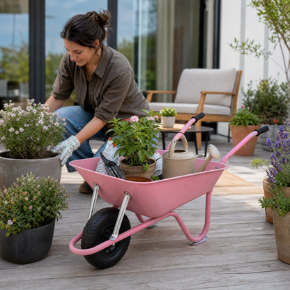 Garden Delight | Steel Utility Cart | Gift-Ready Blush Finish