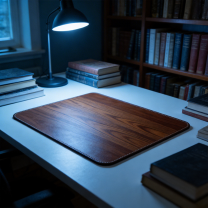 Stylish Wood Grain Desk Mat | Premium Leather | Modern Office Decor | For Professionals | Durable Design