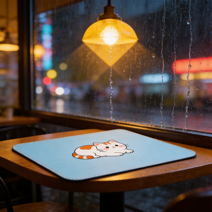 Adorable Cat Design | Leather Material | Cute Workspace Accessory | Perfect for Cat Lovers | Fun and Playful Vibe | Ideal for Any Desk Setup