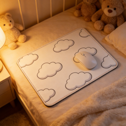 Cloud-Inspired Desk Mat | Soft Leather | Relaxing Workspace | For Dreamers | Light and Airy | Ideal for Home Offices