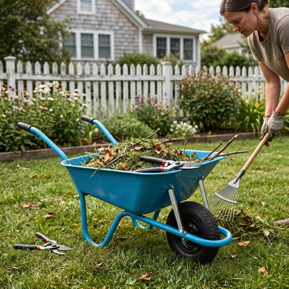 Outdoor Classic | Steel Garden Cart | Gift-Ready Ocean Blue