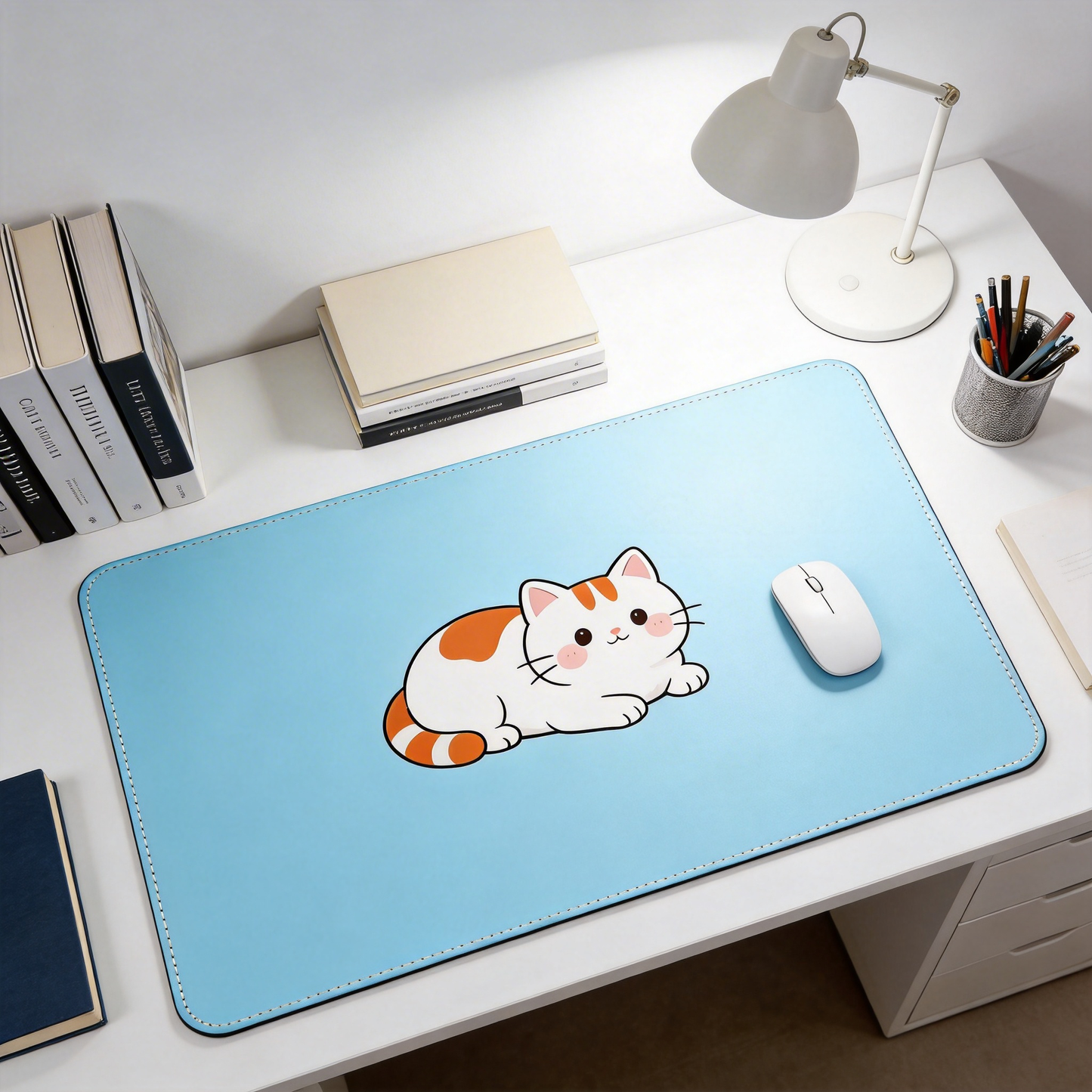 Adorable Cat Design | Leather Material | Cute Workspace Accessory | Perfect for Cat Lovers | Fun and Playful Vibe | Ideal for Any Desk Setup