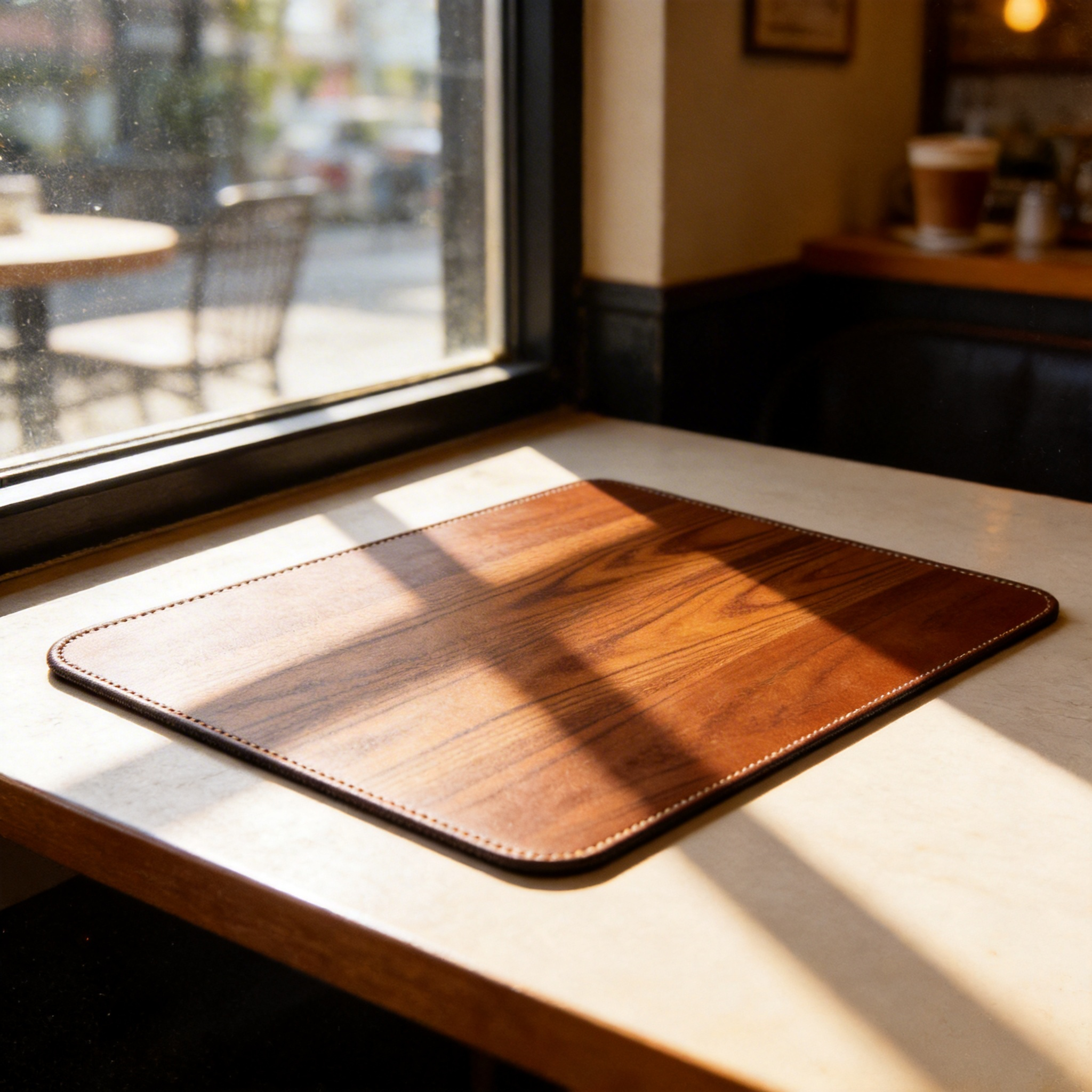 Stylish Wood Grain Desk Mat | Premium Leather | Modern Office Decor | For Professionals | Durable Design