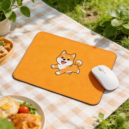 Shiba Inu Leather Desk Mat – A Playful Touch for Your Workspace