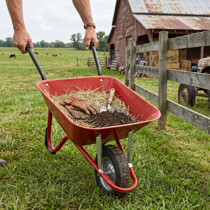 Outdoor Essential | Steel Garden Cart | Gift-Ready Red Finish