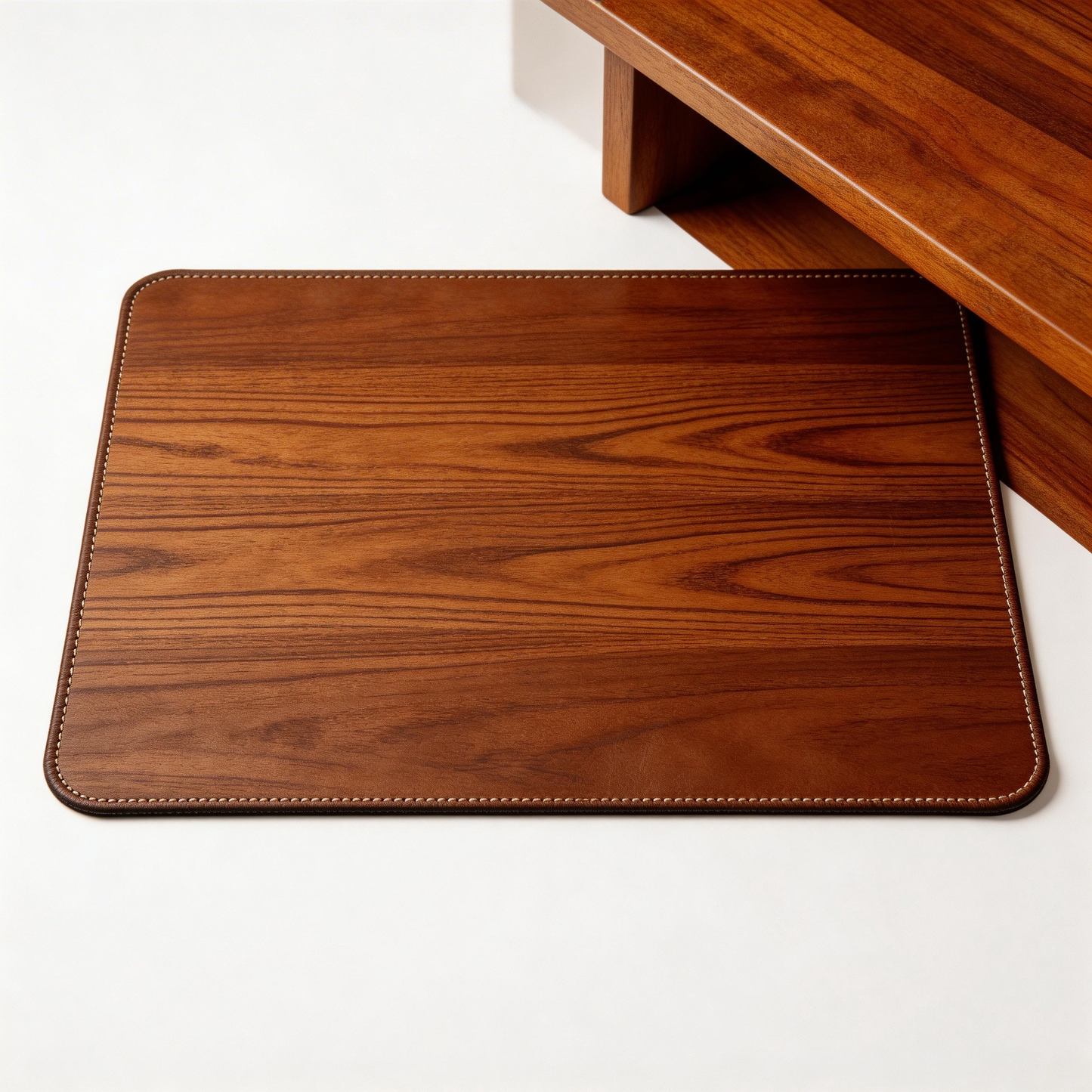 Stylish Wood Grain Desk Mat | Premium Leather | Modern Office Decor | For Professionals | Durable Design