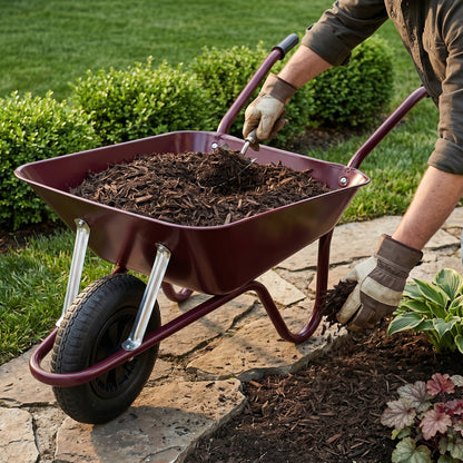 Garden Statement | Steel Utility Cart | Gift-Ready Burgundy Finish