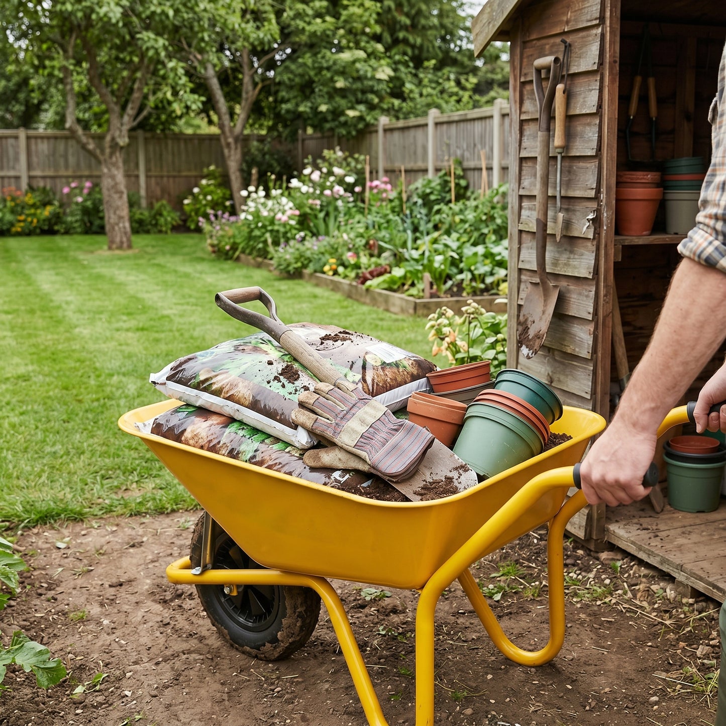 Outdoor Favorite | Steel Garden Cart | Gift-Ready Sunshine Yellow