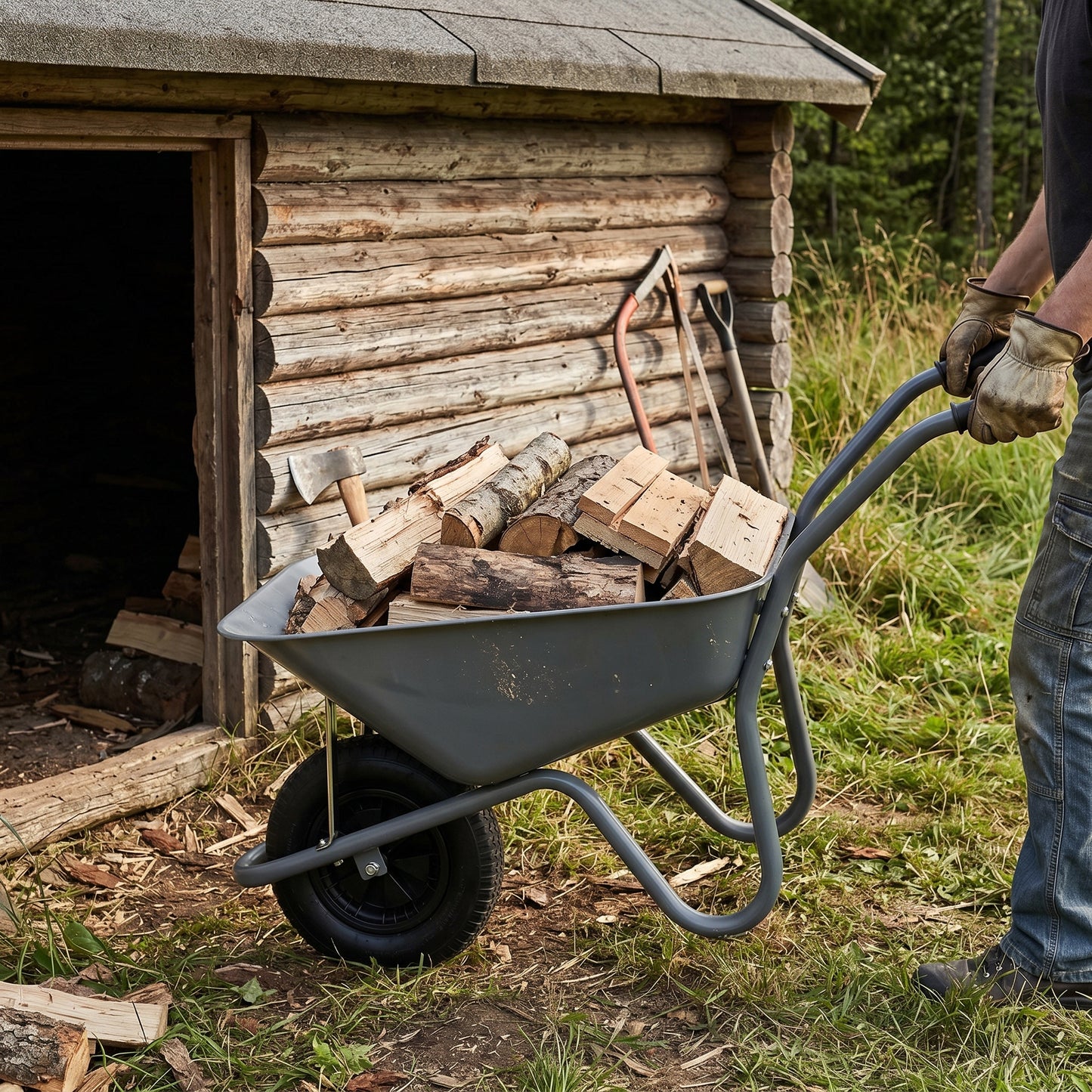 Home Garden Hero | Steel Yard Cart | Gift-Ready Modern Gray