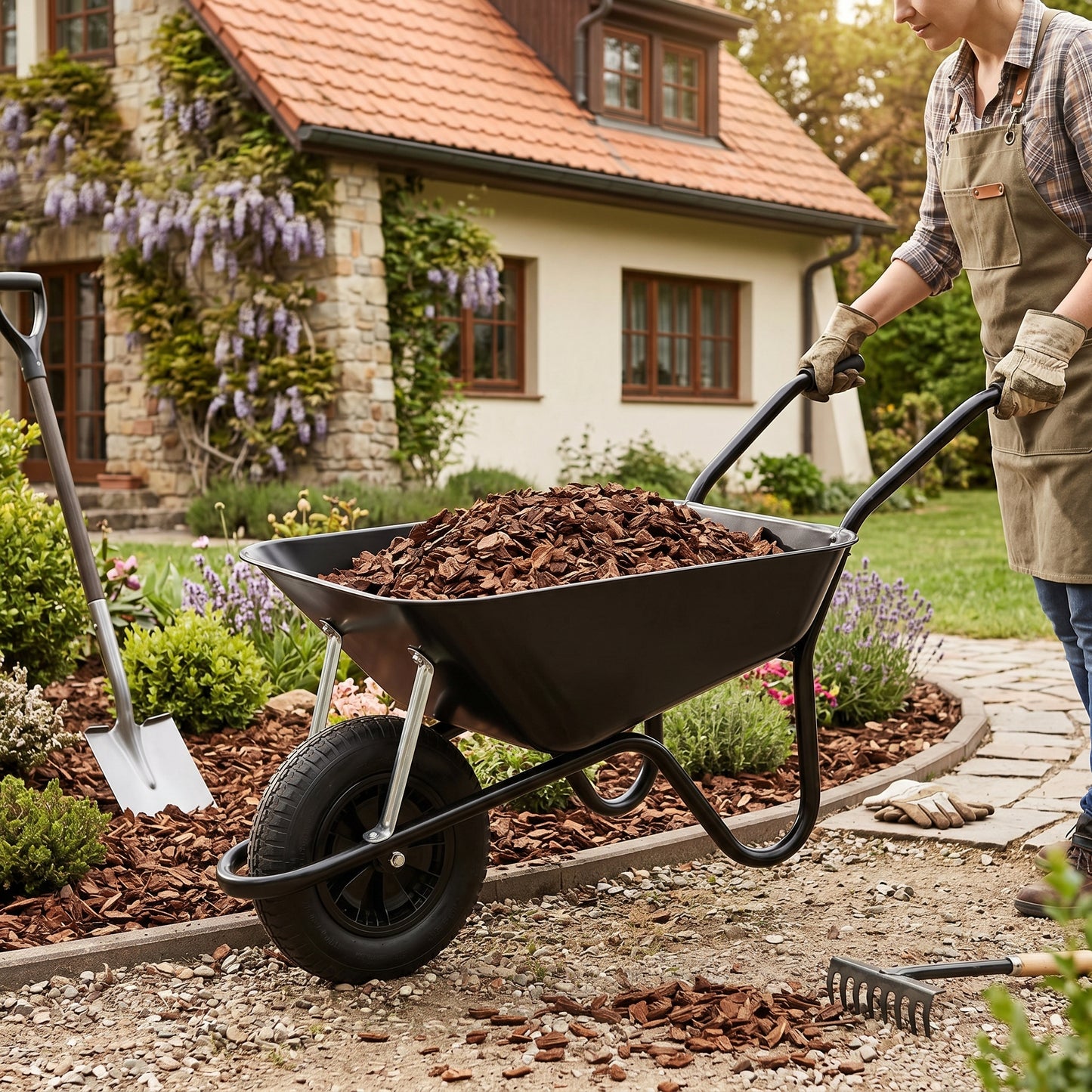 Garden Essential | Steel Yard Cart | Gift-Ready Black Finish