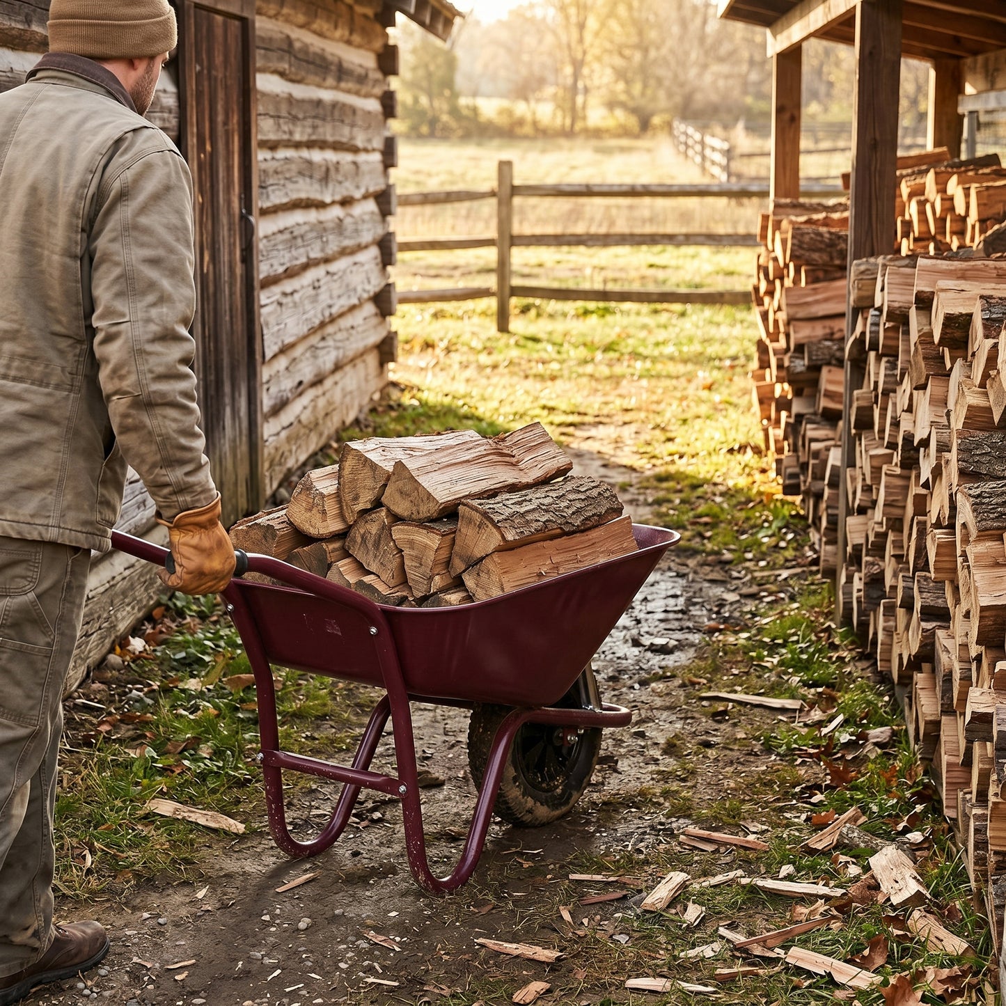 Garden Statement | Steel Utility Cart | Gift-Ready Burgundy Finish