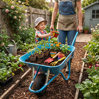 Outdoor Classic | Steel Garden Cart | Gift-Ready Ocean Blue