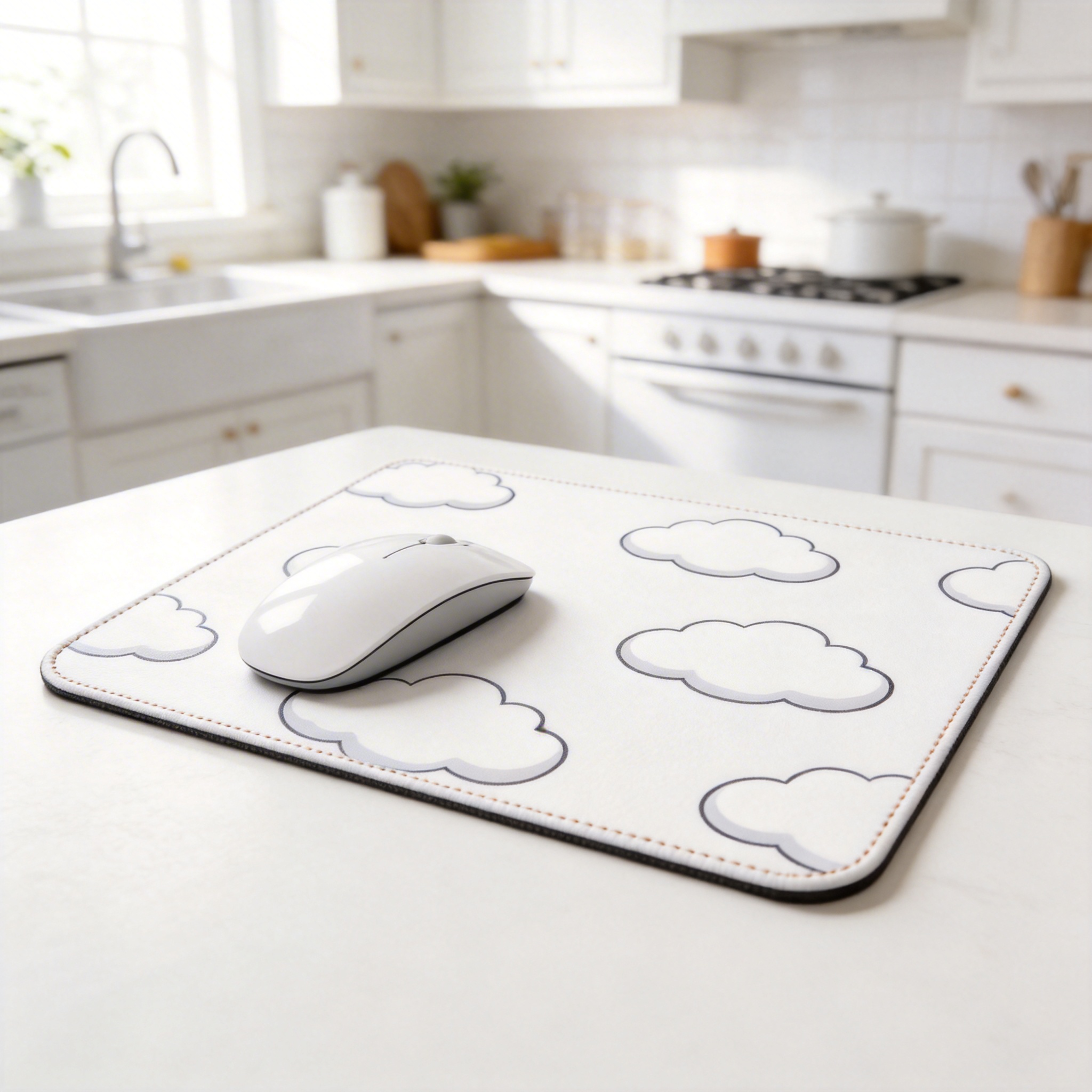 Cloud-Inspired Desk Mat | Soft Leather | Relaxing Workspace | For Dreamers | Light and Airy | Ideal for Home Offices